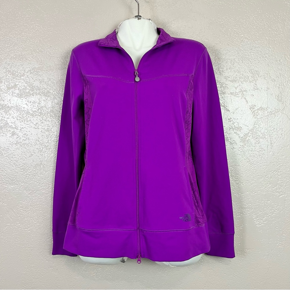 The north face Heather purple Floral full front zip Athletic jacket XL